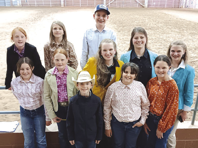 Shackelford County’s senior horse judging team, made up of (above, l-r) Grace Fry, Faith Fry, and Madailein Beard are headed to state for the second year. In all, 11 local 4-Hers participated in horse judging. Courtesy Photo