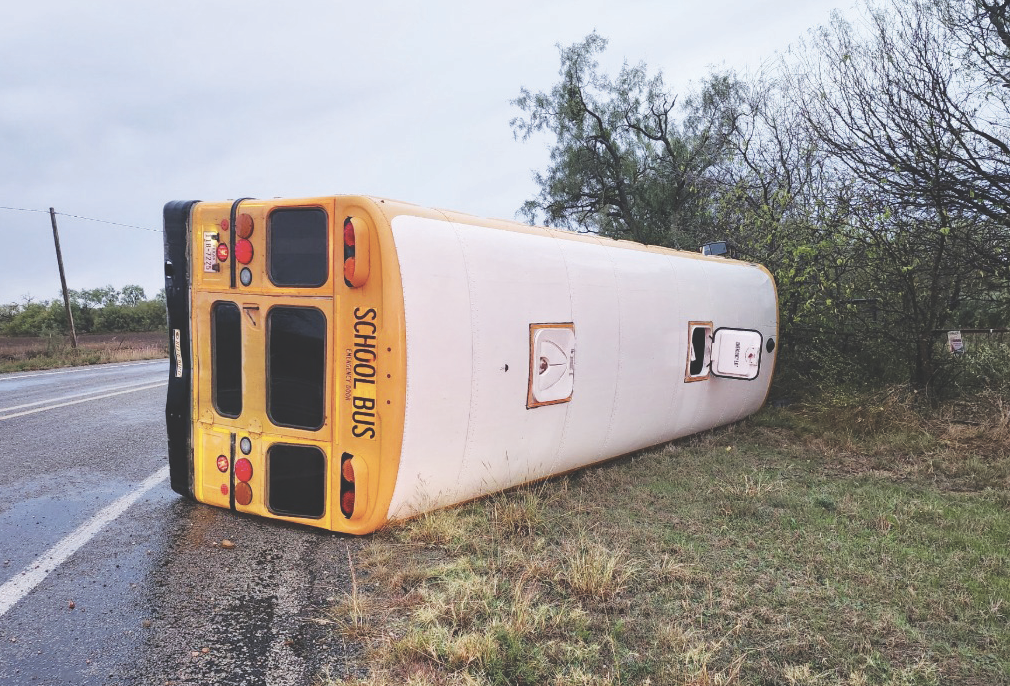 Rainy conditions lead to Moran bus accident