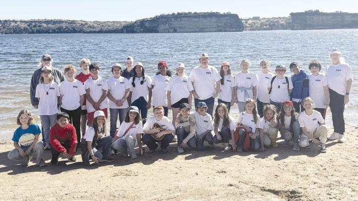 Albany fifth graders pose on the shore of Possum Kingdom Lake during their time at Camp Grady Spruce. The outdoor camp was held Nov. 4-6. Courtesy Photo