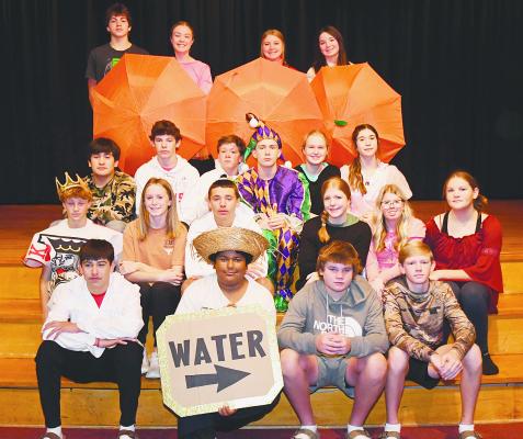 Members of the Albany junior high school one-act play cast are competing in the UIL competition today in Stamford. They are performing a comedy, “The Love of Three Oranges.” Donn ie Lucas / Albany News