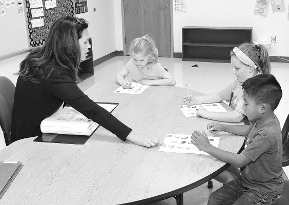 Dyslexia specialist Kristie Smith works with some of her younger students at Nancy Smith Elementary, using a new program known as “Build.” October is Dyslexia Awareness Month. Donnie Lucas / Albany News