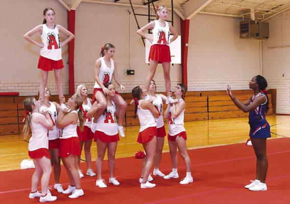 AHS cheerleaders work on skills