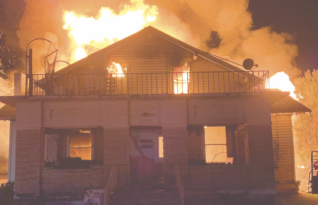 Flames engulf Moran home